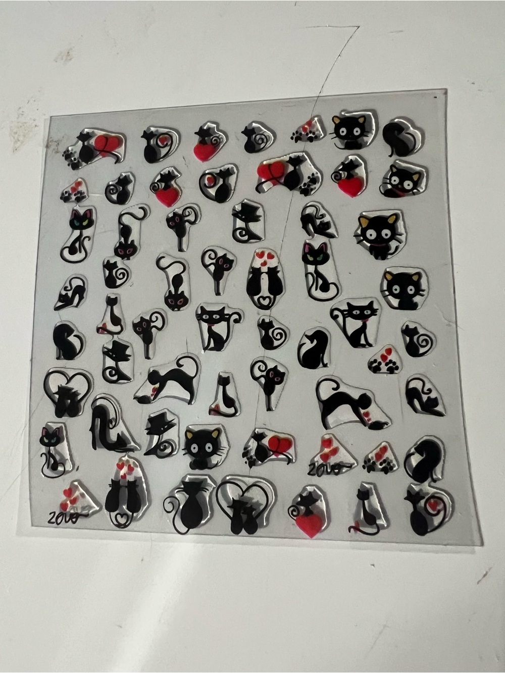 3D Black Cat Nail Stickers